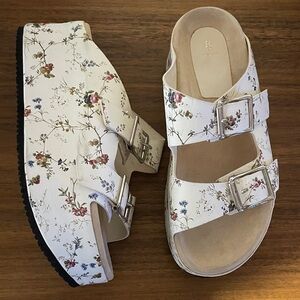 R13 Fall 2017 Floral Leather Platform Sandals Size 11